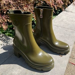MONCLER LOFTGRIP RAIN BOOTS GREEN 39 EU | 9 US